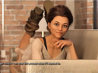 Hot wife tries a red butt plug in 3D animated roleplay scene