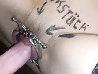 Steel spread pussy. Fixed milf gets fucked