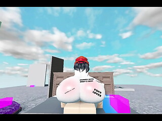 Whore fucks huge white boy Roblox Collab