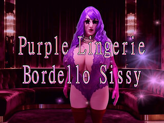 Purple Lingerie Bordello Sissy