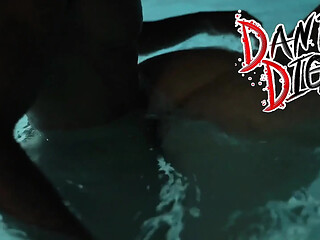 Latina BBC Jenny Picante gets double-teamed at the pool party