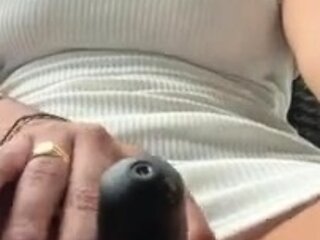 Brunette Tranny jerking in hard dick in solo Webcam