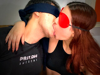 Tasty and deep kiss with my stepsister on the couch When there's NO ONE at home 
