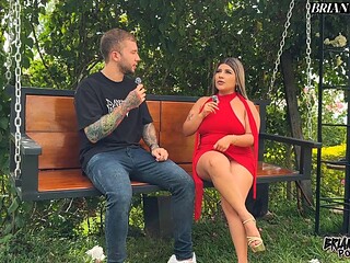 Blonde Colombian Naty Delgado Hosts Podcast Chat Before Hardcore Outdoor Doggy Pounding with Big Tits Boun