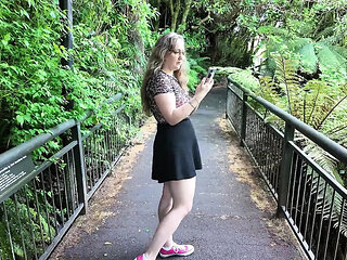 Heidi Blaze Outdoor Sex - Big Tits MILF Flashing Skirt Gets Creampie By Husband