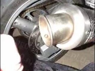 Dabg0 fucks a Suzuki Bandit 650 S motorcycle exhaust