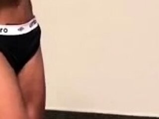 Blonde solo jerking off