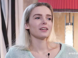 German Amateur Sandy S Solo Masturbation with Dildo and Pierced Nipples HD