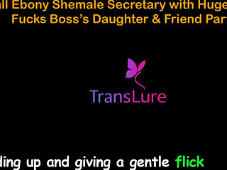 English Audio Sex Story - Tall Ebony Shemale Secretary with Huge Cock - Fucks Boss's Daughter & Friend - Part 4