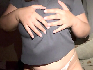 Hot horny slut shows off her juicy goodies.