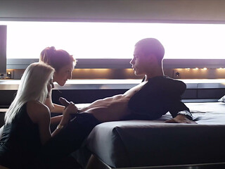 X-art Double Oh Heaven Threeway Blonde and Redhead