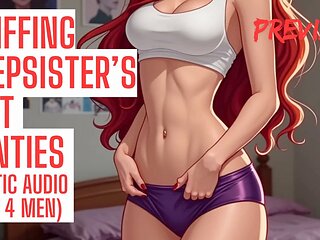 Cum in stepsister's panties with a hot audio experience from Orgasmicaudio