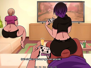 Goth Girl on my lap and her Fat ass Blonde Sister next to me - Bubbles and Babes part 39