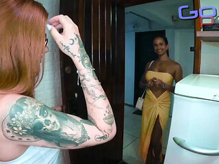 Sex Worker Helps My Husband Cum - Blowjob & Cumshot Threesome with Brunette Latina