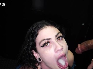 Lydia Black, the canadian brunette, got her mouth filled with cum.