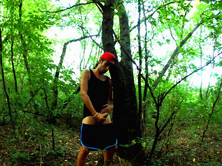 7 Minutes Fast Intense Huge Dick Jerking off in the Evening Woods