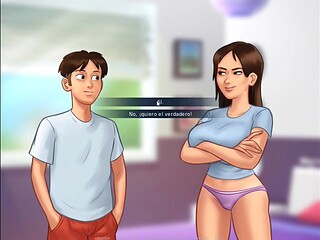 Horny brother-in-law enjoys stepmom's big tits and ass