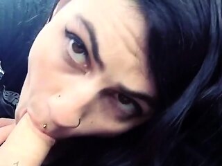 Great amateur video of Brunette POV oral sex