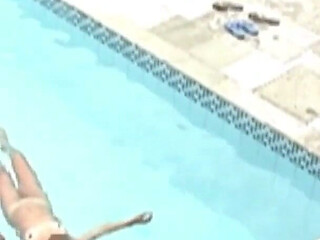 Boy films shameless friends naked in the pool