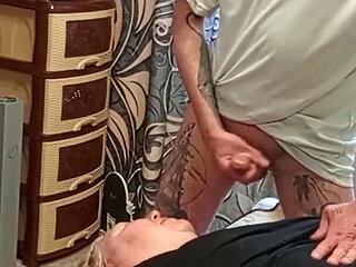 I Jerk off My Cock and Fuck My Neighbor in My Mouth to Cum on Her