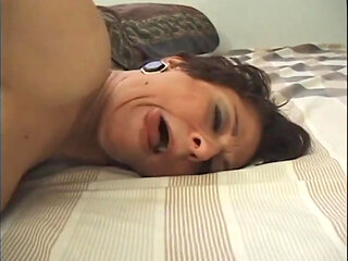 Masturbating MILF fucking in doggy position... cum on tits