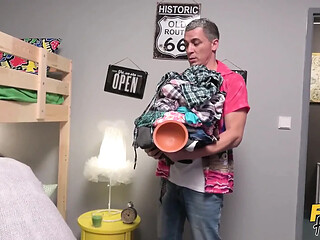 Lucky landlord gets rewarded with hard facial and deep missionary by