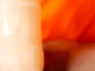 Extreme close up &mdash;  wet pussy &mdash;  big clit &mdash;  sex machine dildo