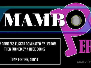 Ebony princess fucked dominated by lezdom then fucked by 4 huge cocks (DAP, fisting, Anal only, ATM, 4on1, monster cocks) ...
