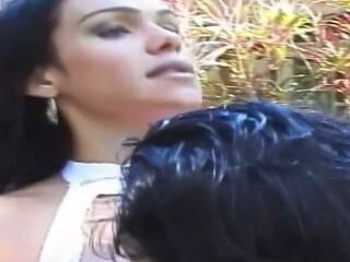 Busty Brunette MILF Rides Thick Cock Outdoors