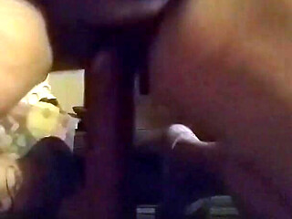 Riding Big Black Dildo