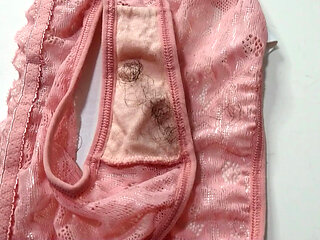 My furry friend left a pair of panties with pubes, I came in her