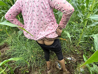 Desi Bhabhi Hardcore Outdoor Sex with Devar in Village Farm - Big Natural Tits Cowgirl Action