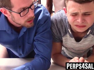 Young delinquents dad sucks officers BBC to free son