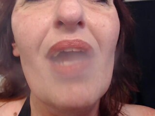Smokin' MILF begs for cum in her dirty mouth