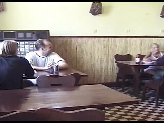 Group Sex with Crushing Food in a Restaurant