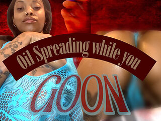 Oiled up Winking-spreading