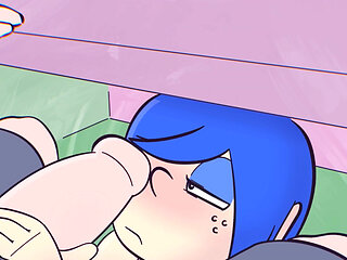 Quick Blowjob Under The Table At Restaurant ( Parody Cartoon )