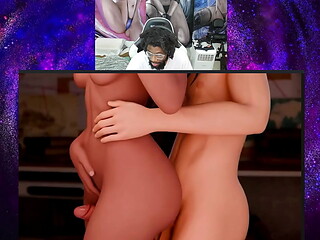POV Widowmaker Riding, Chun-Li Fucking Ryu, Thighjob Cock Ride, Bald Pussy Black Widow Fucking