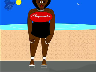 Curvy Sexy Ebony Photoshoot on beach