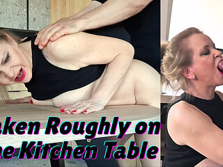 Blonde MILF Taken Roughly on the Kitchen Table
