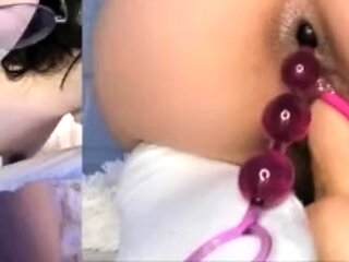 Sexy solo girl loving masturbation with toys