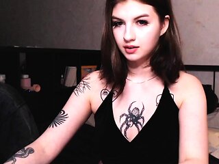 Beautiful teen brunette Jessica Sinn masturbates