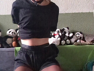 enyoing my hands bound behind my back