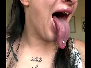 Long Tongue White Girl