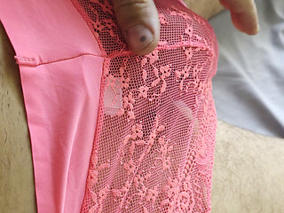 Hard cock in panties from mother-in-law
