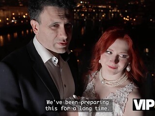Naughty redhead bride films homemade wedding porn with hubby
