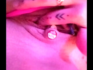 Playing with my Pierced Wet Pussy !!! Enjoy!!!! Big Natural Tits!!!! Tight Tattooed Pussy !!!!!