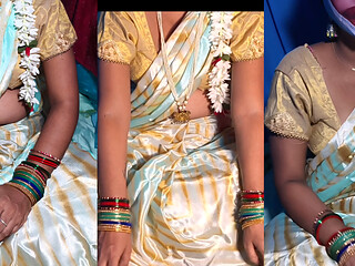 Wife ko bed ko satin sari me hard pussy fuck new look sex upar sitting ke chudai