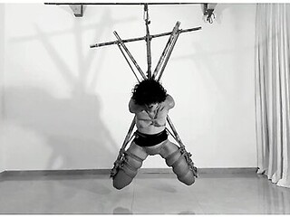 Pulling Her Panties And Making Her Cum - Shibari Suspension Orgasm