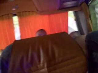 I jerk off on the bus and suck a stranger's dick, and then cum hard while no on